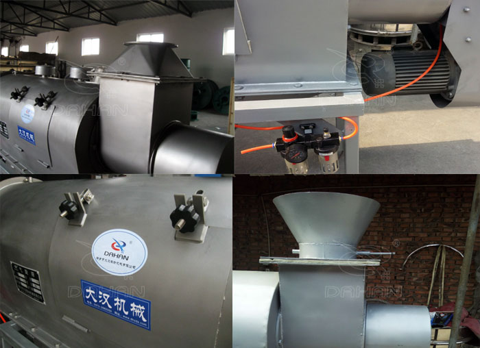 气旋筛：电机，进料口，气压装置等特写图片