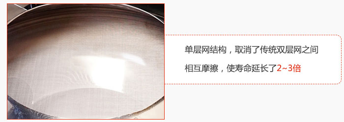 单层网结构，取消了传统双层网之间相互摩擦，使寿命延长了2~3倍